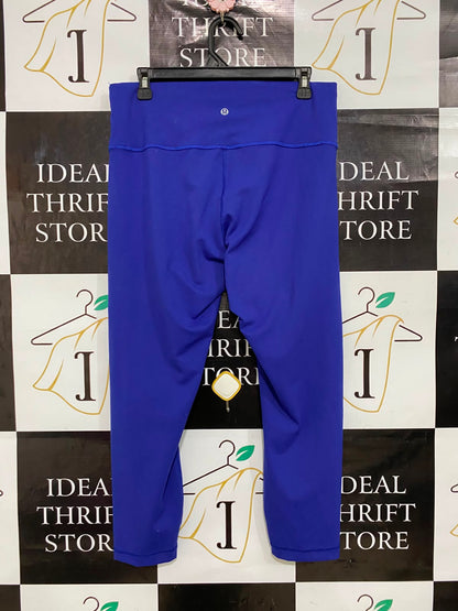 LULULEMON |L| WAIST 32| ROYAL BLUE / COBALT HIGH-WAISTED ESSENTIAL ATHLETIC LEGGINGS ACTIVEWEAR