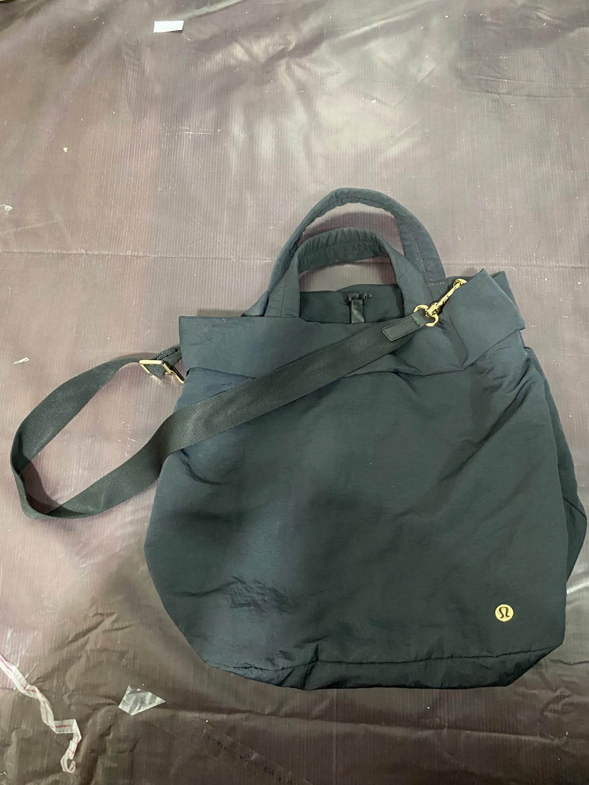 LULULEMON BLACK NYLON ATHLETIC BACKPACK / TOTE BAG ACTIVEWEAR