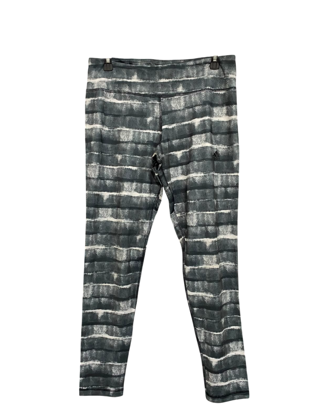 ADIDAS |M| WAIST 30| A26| GREY & WHITE BRUSHSTROKE STRIPE ACTIVEWEAR LEGGINGS