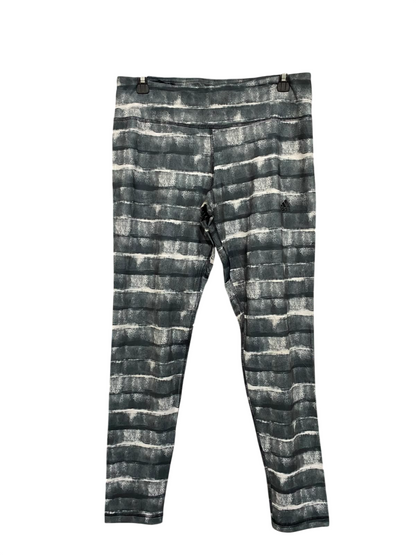 ADIDAS |M| WAIST 30| A26| GREY & WHITE BRUSHSTROKE STRIPE ACTIVEWEAR LEGGINGS