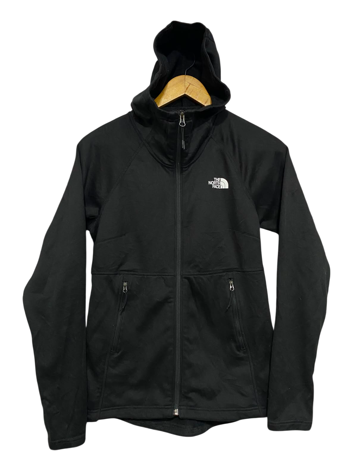 THE NORTH FACE |S| BUST 17| A27| CLASSIC BLACK HOODED FULL-ZIP ACTIVEWEAR JACKET