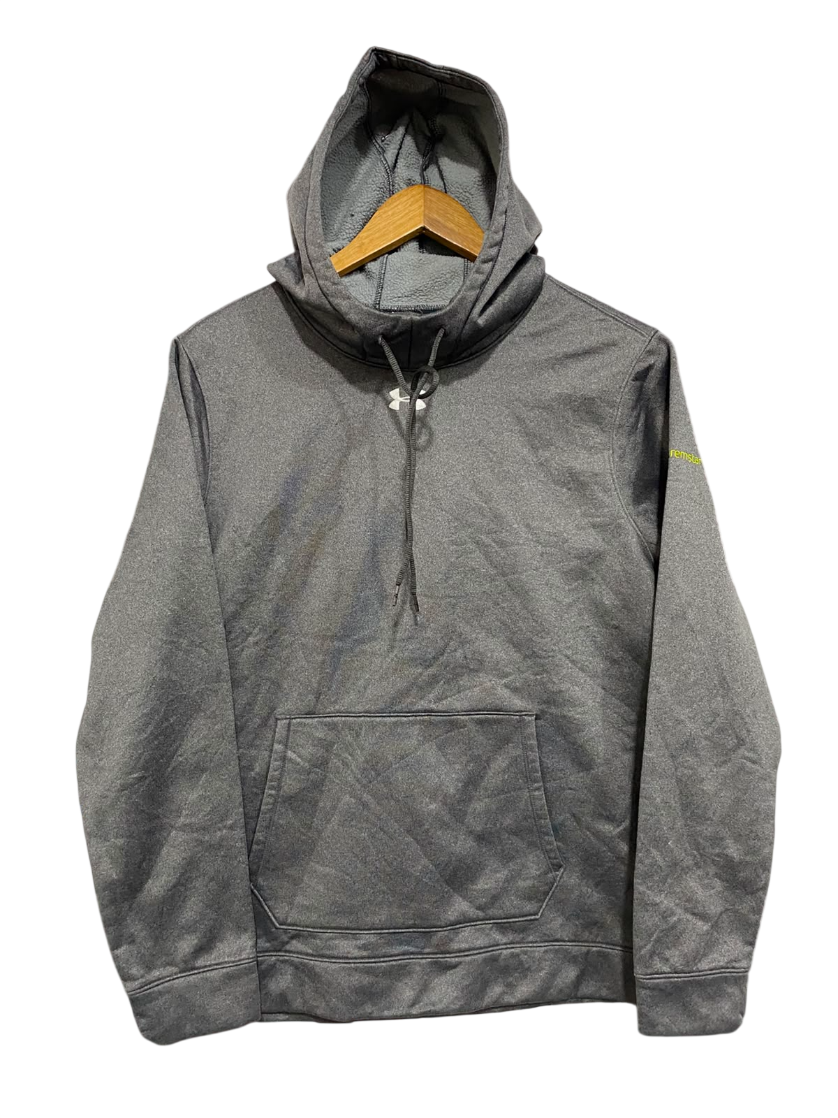 UNDER ARMOUR |M| BUST 21| A27| CHARCOAL GREY PERFORMANCE FLEECE ATHLETIC HOODIE ACTIVEWEAR