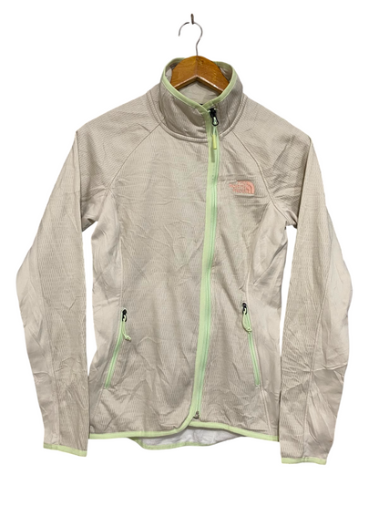 THE NORTH FACE |XS| BUST 16| A27| BEIGE & LIGHT GREEN TRIM TEXTURED FULL-ZIP ACTIVEWEAR JACKET