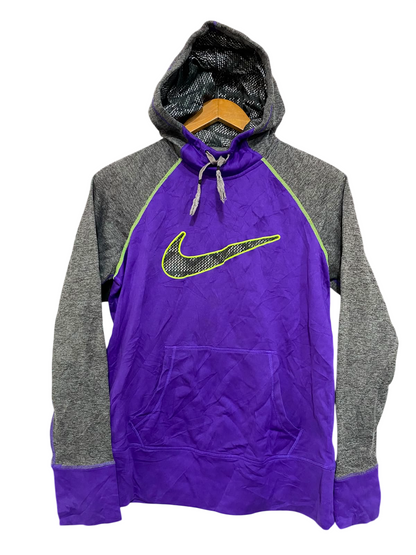 NIKE |M| BUST 20| A27| PURPLE & GREY COLORBLOCK THERMA-FIT ATHLETIC HOODIE ACTIVEWEAR