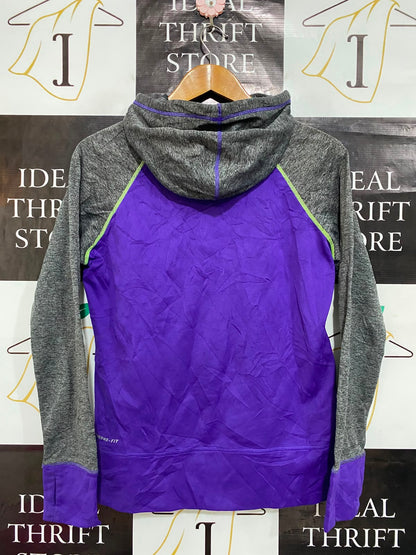 NIKE |M| BUST 20| A27| PURPLE & GREY COLORBLOCK THERMA-FIT ATHLETIC HOODIE ACTIVEWEAR