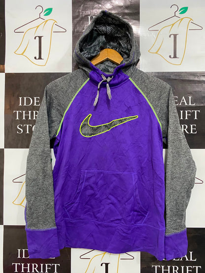 NIKE |M| BUST 20| A27| PURPLE & GREY COLORBLOCK THERMA-FIT ATHLETIC HOODIE ACTIVEWEAR
