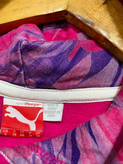 PUMA |S| BUST 17| A27| HOT PINK & PURPLE GRAPHIC LOGO ATHLETIC HOODIE ACTIVEWEAR