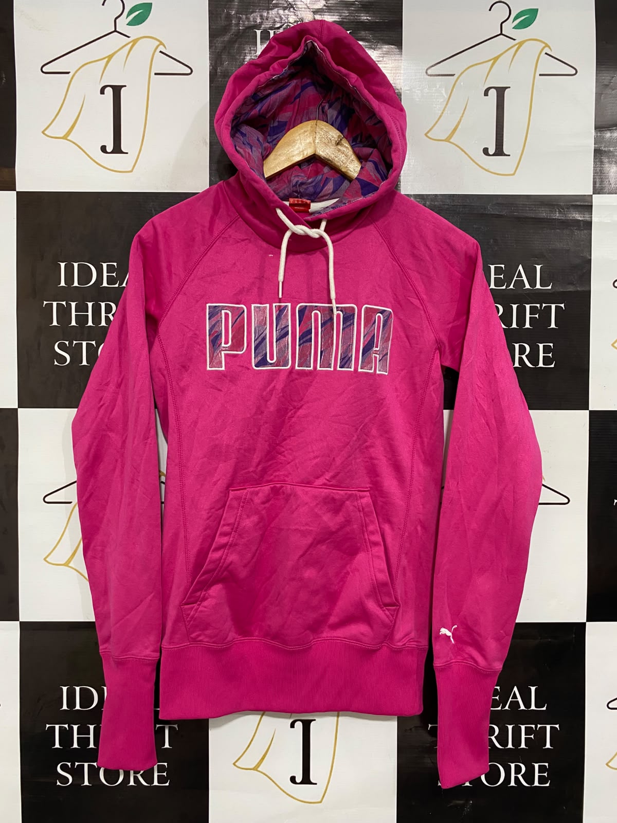 PUMA |S| BUST 17| A27| HOT PINK & PURPLE GRAPHIC LOGO ATHLETIC HOODIE ACTIVEWEAR
