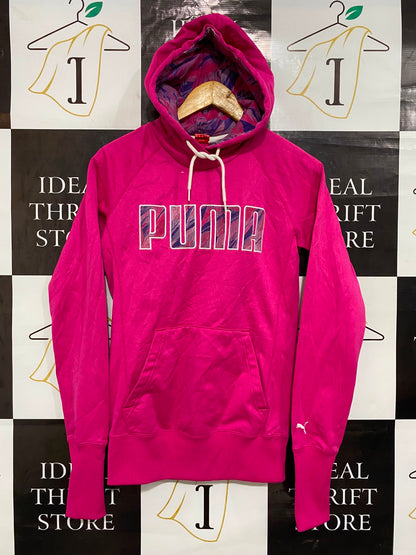 PUMA |S| BUST 17| A27| HOT PINK & PURPLE GRAPHIC LOGO ATHLETIC HOODIE ACTIVEWEAR
