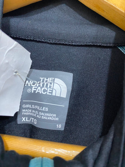 THE NORTH FACE |XL| BUST 18| A27| BLACK & PURPLE MARBLE PRINT QUARTER-ZIP ACTIVEWEAR TOP