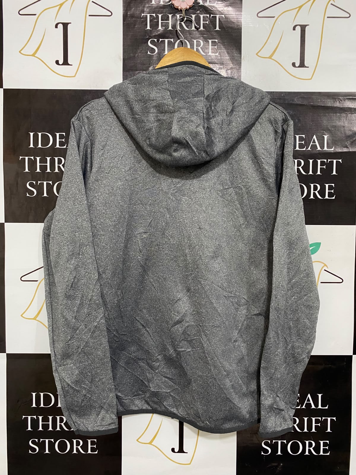 UNDER ARMOUR |L| BUST 22| A27| GREY MARLED SCRIPT LOGO ATHLETIC HOODIE ACTIVEWEAR