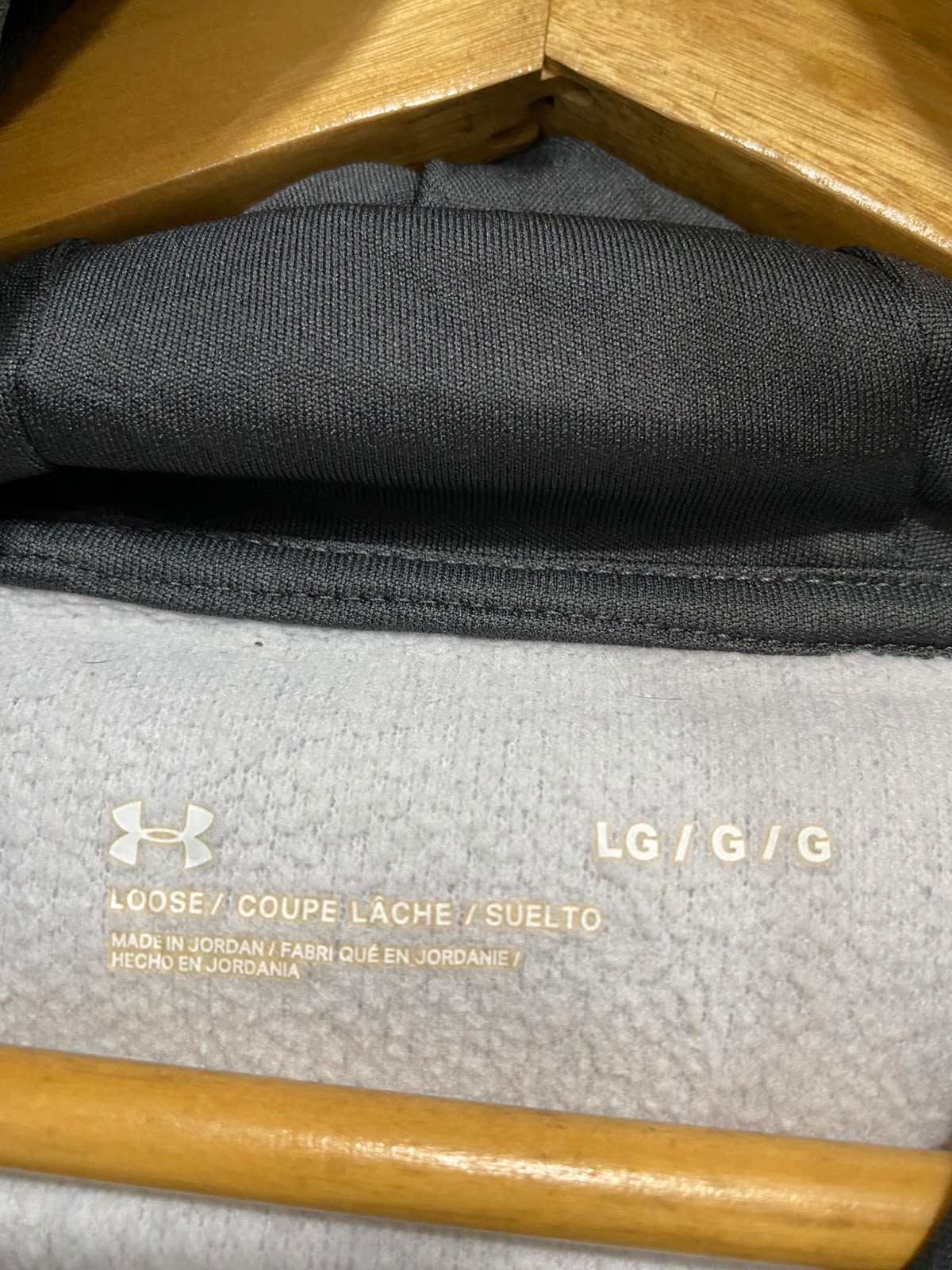UNDER ARMOUR |L| BUST 22| A27| GREY MARLED SCRIPT LOGO ATHLETIC HOODIE ACTIVEWEAR