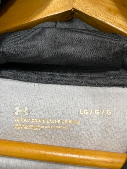 UNDER ARMOUR |L| BUST 22| A27| GREY MARLED SCRIPT LOGO ATHLETIC HOODIE ACTIVEWEAR