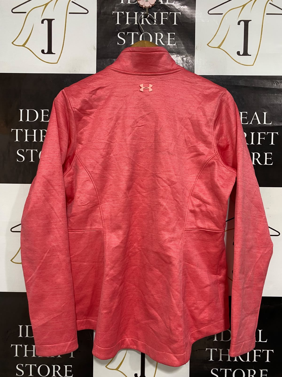 UNDER ARMOUR |M| BUST 20| A27| CORAL PINK MARLED FULL-ZIP ATHLETIC JACKET ACTIVEWEAR