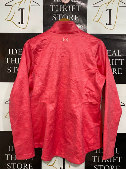 UNDER ARMOUR |M| BUST 20| A27| CORAL PINK MARLED FULL-ZIP ATHLETIC JACKET ACTIVEWEAR