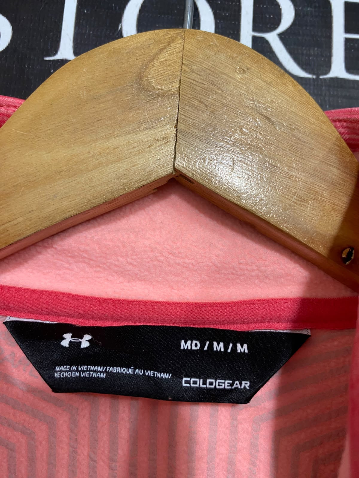 UNDER ARMOUR |M| BUST 20| A27| CORAL PINK MARLED FULL-ZIP ATHLETIC JACKET ACTIVEWEAR