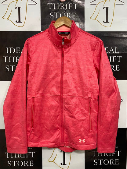 UNDER ARMOUR |M| BUST 20| A27| CORAL PINK MARLED FULL-ZIP ATHLETIC JACKET ACTIVEWEAR