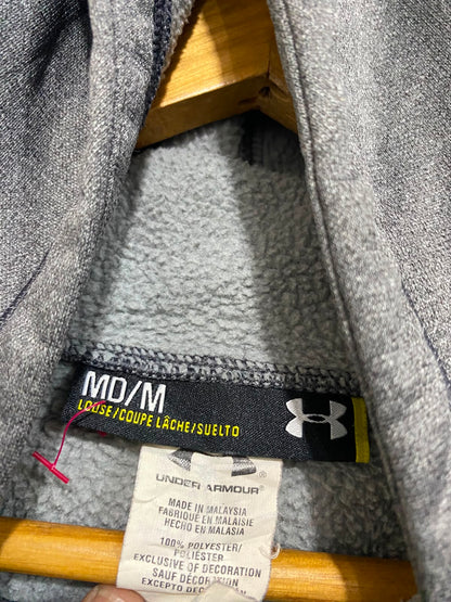 UNDER ARMOUR |M| BUST 21| A27| CHARCOAL GREY PERFORMANCE FLEECE ATHLETIC HOODIE ACTIVEWEAR