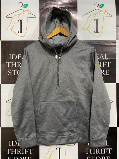 UNDER ARMOUR |M| BUST 21| A27| CHARCOAL GREY PERFORMANCE FLEECE ATHLETIC HOODIE ACTIVEWEAR