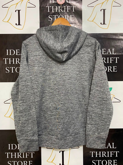 UNDER ARMOUR |M| BUST 20| A27| GREY & VIBRANT PINK LOGO PERFORMANCE FLEECE ATHLETIC HOODIE