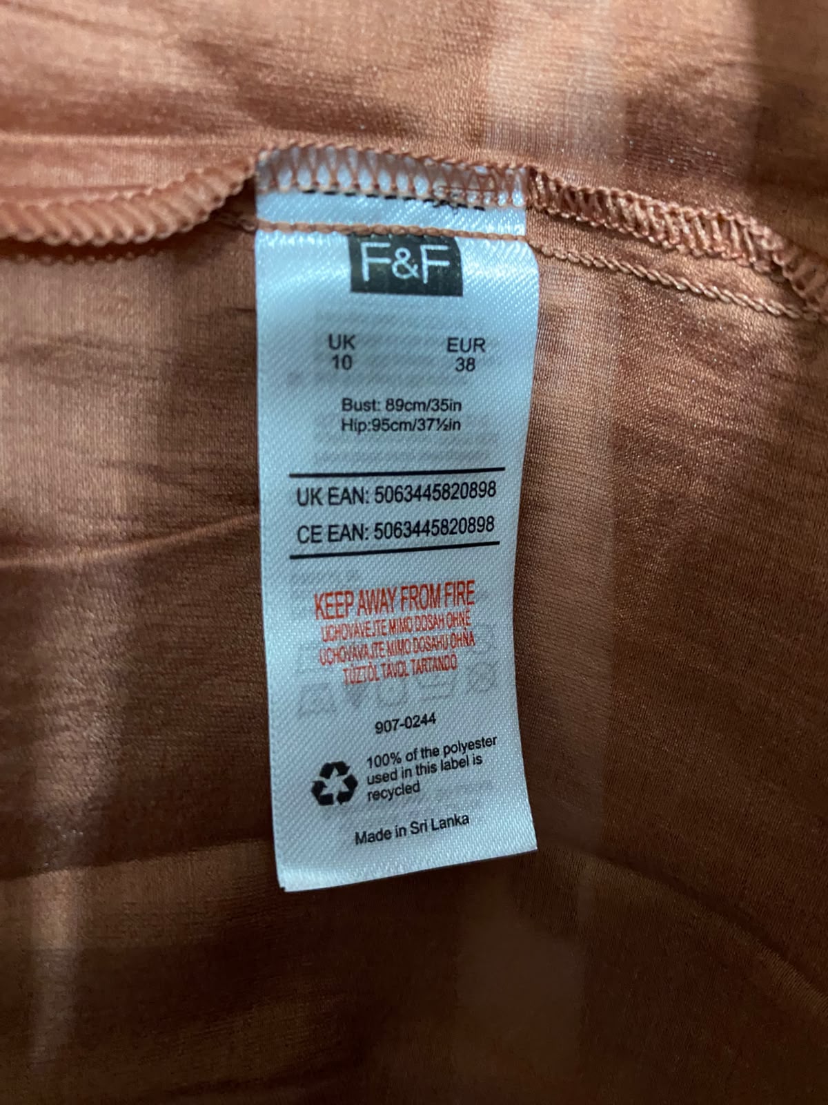F&F |M| BUST 22| A26| RUST BROWN MULTI-TIERED RUFFLE SLEEVE MIDI DRESS CASUAL WEAR