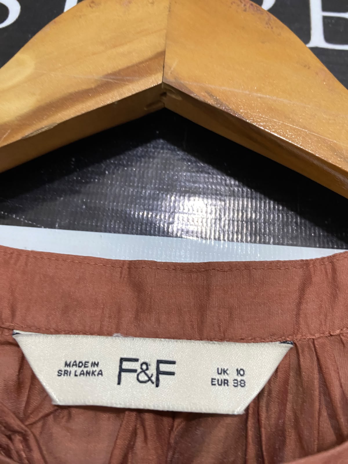 F&F |M| BUST 22| A26| RUST BROWN MULTI-TIERED RUFFLE SLEEVE MIDI DRESS CASUAL WEAR