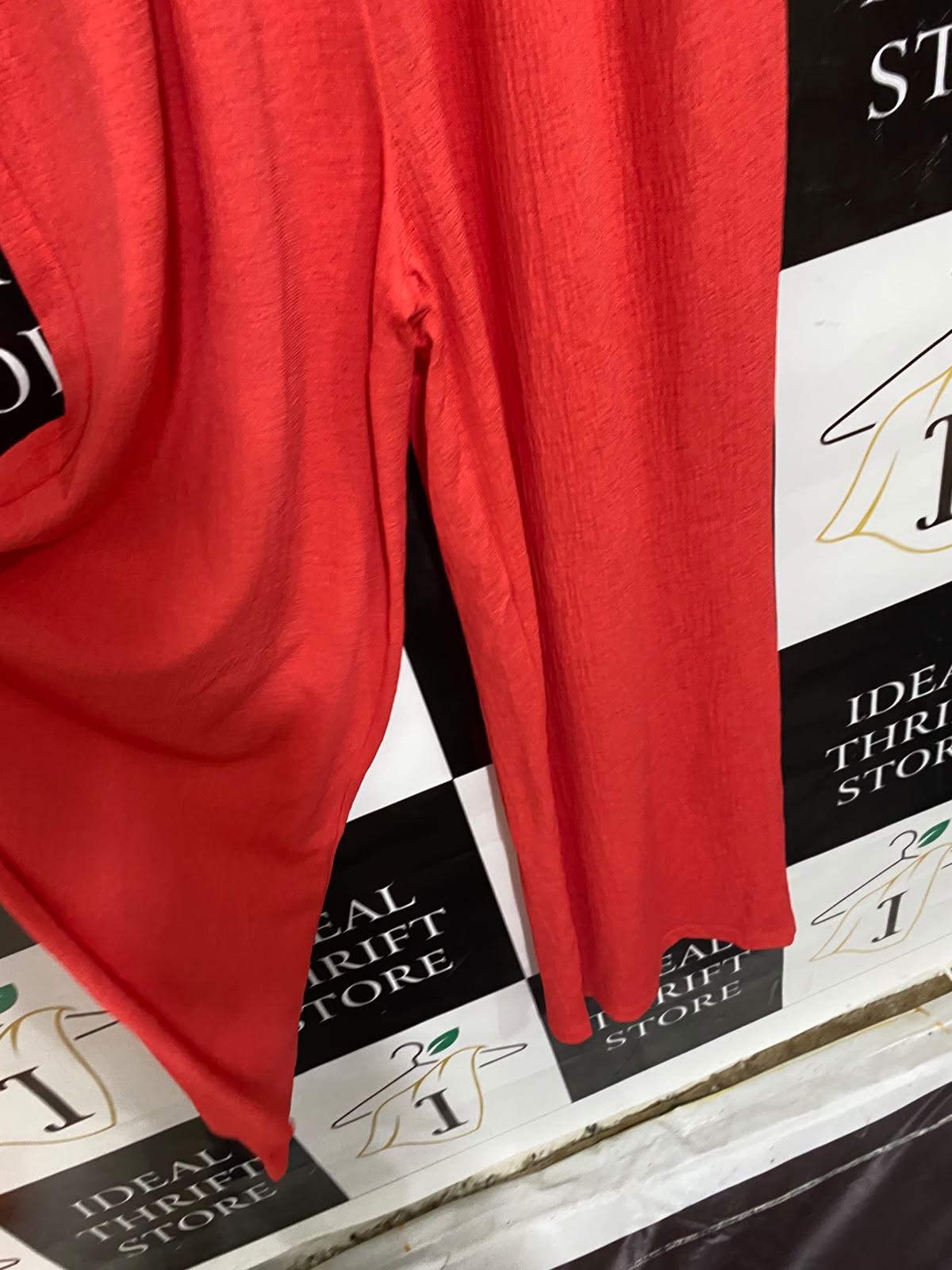 F&F |M| BUST FREE | A26| VIBRANT RED FAUX-WRAP SHORT SLEEVE WIDE-LEG JUMPSUIT CASUAL WEAR
