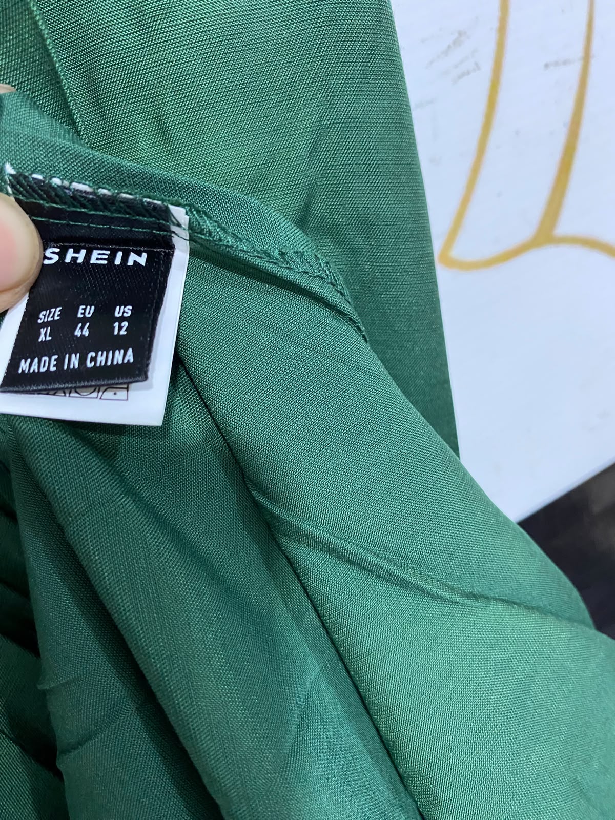SHEIN |XL| BUST 20| A26| EMERALD GREEN FAUX-WRAP SHORT PUFF SLEEVE MIDI DRESS CASUAL WEAR