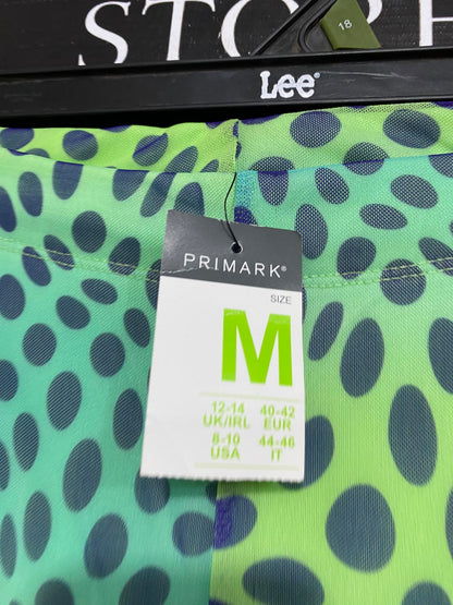 PRIMARK |M| WAIST 28| A26| GREEN & BLUE ABSTRACT DOT PRINT MESH FLARED TROUSERS CASUAL WEAR