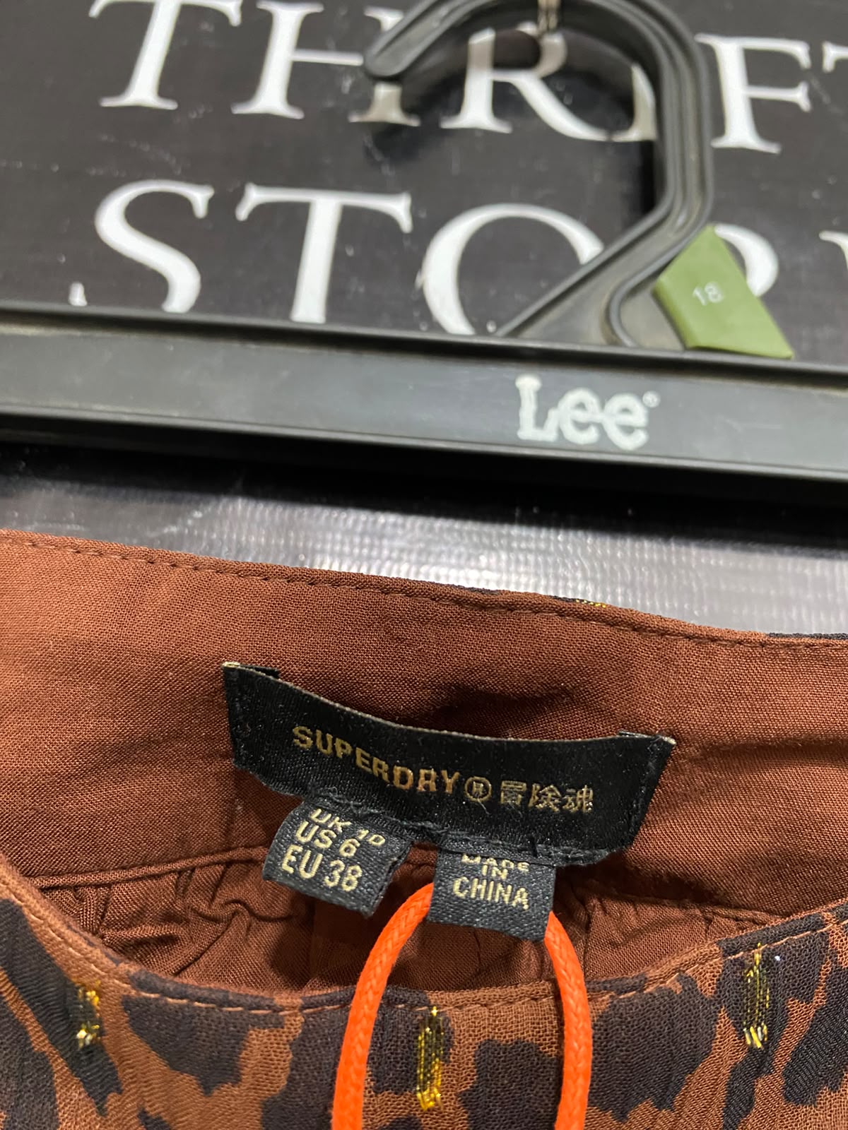 SUPERDRY |M| BUST 28| A26| BROWN LEOPARD ANIMAL PRINT METALLIC THREAD MIDI SKIRT CASUAL WEAR