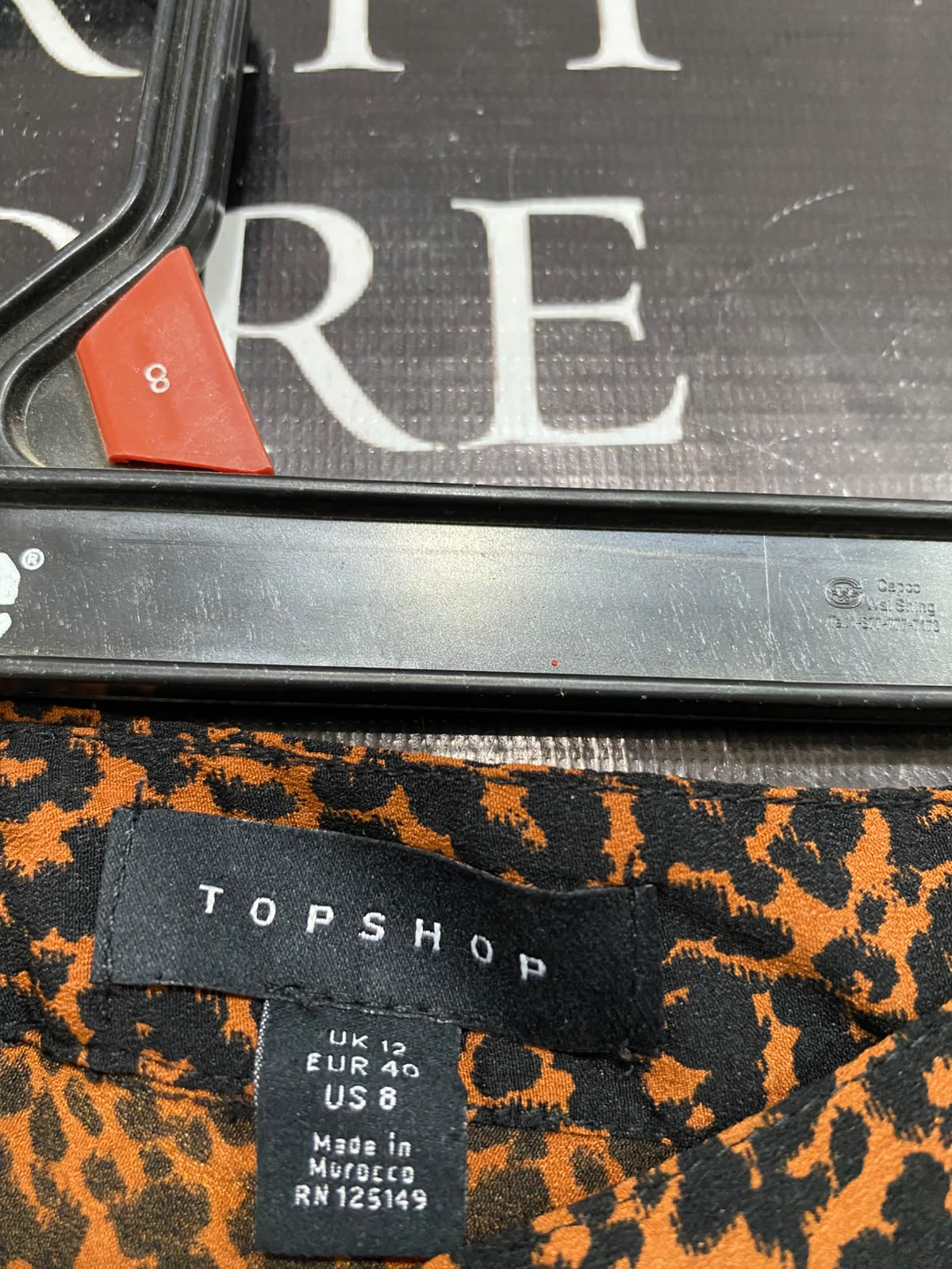 TOPSHOP |L| WAIST 30| A26| BROWN LEOPARD ANIMAL PRINT RUFFLE-TRIM HIGH-LOW MIDI SKIRT CASUAL WEAR