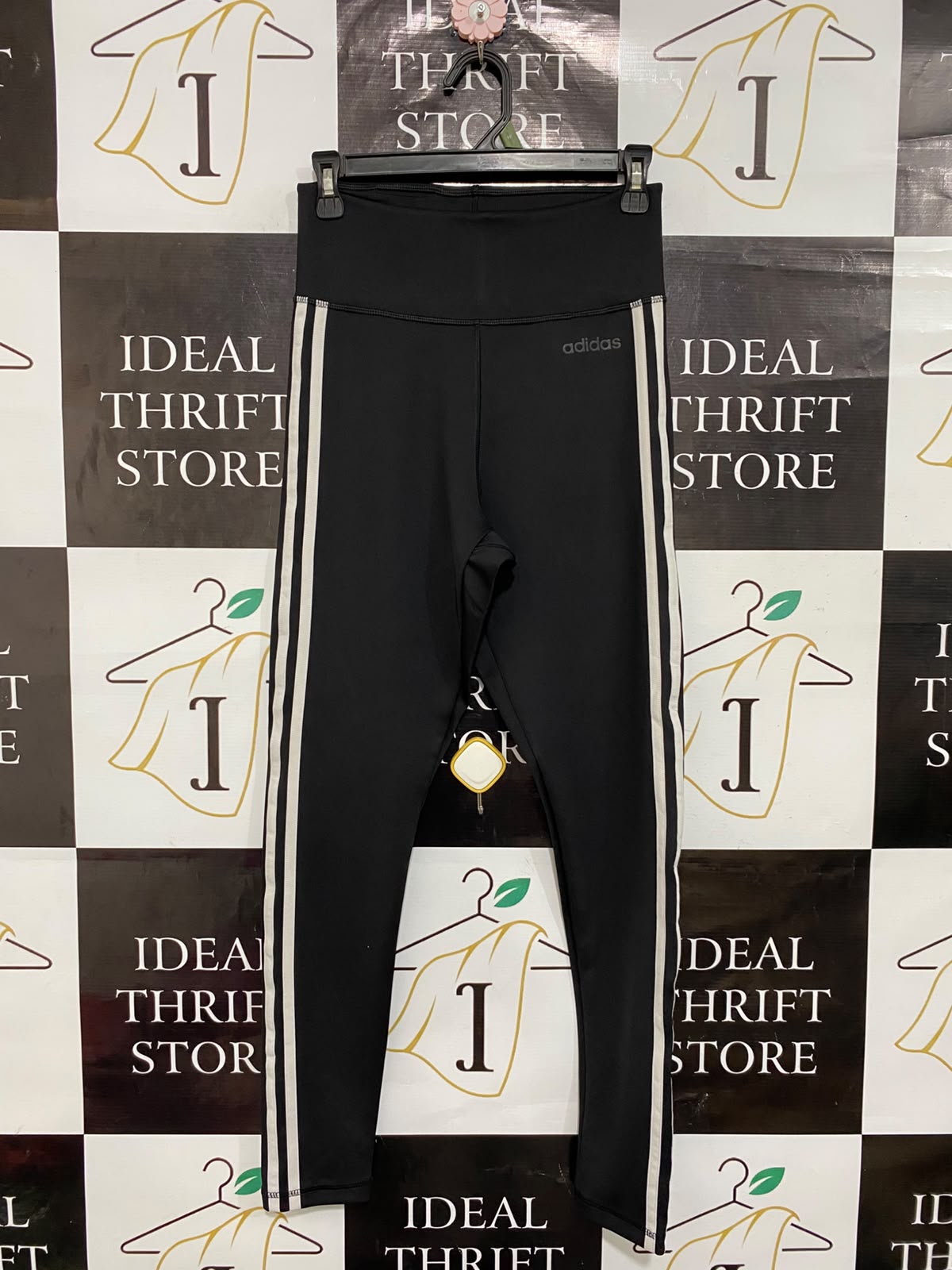ADIDAS |S| WAIST 26| A26| CLASSIC BLACK & WHITE 3-STRIPE ACTIVEWEAR LEGGINGS