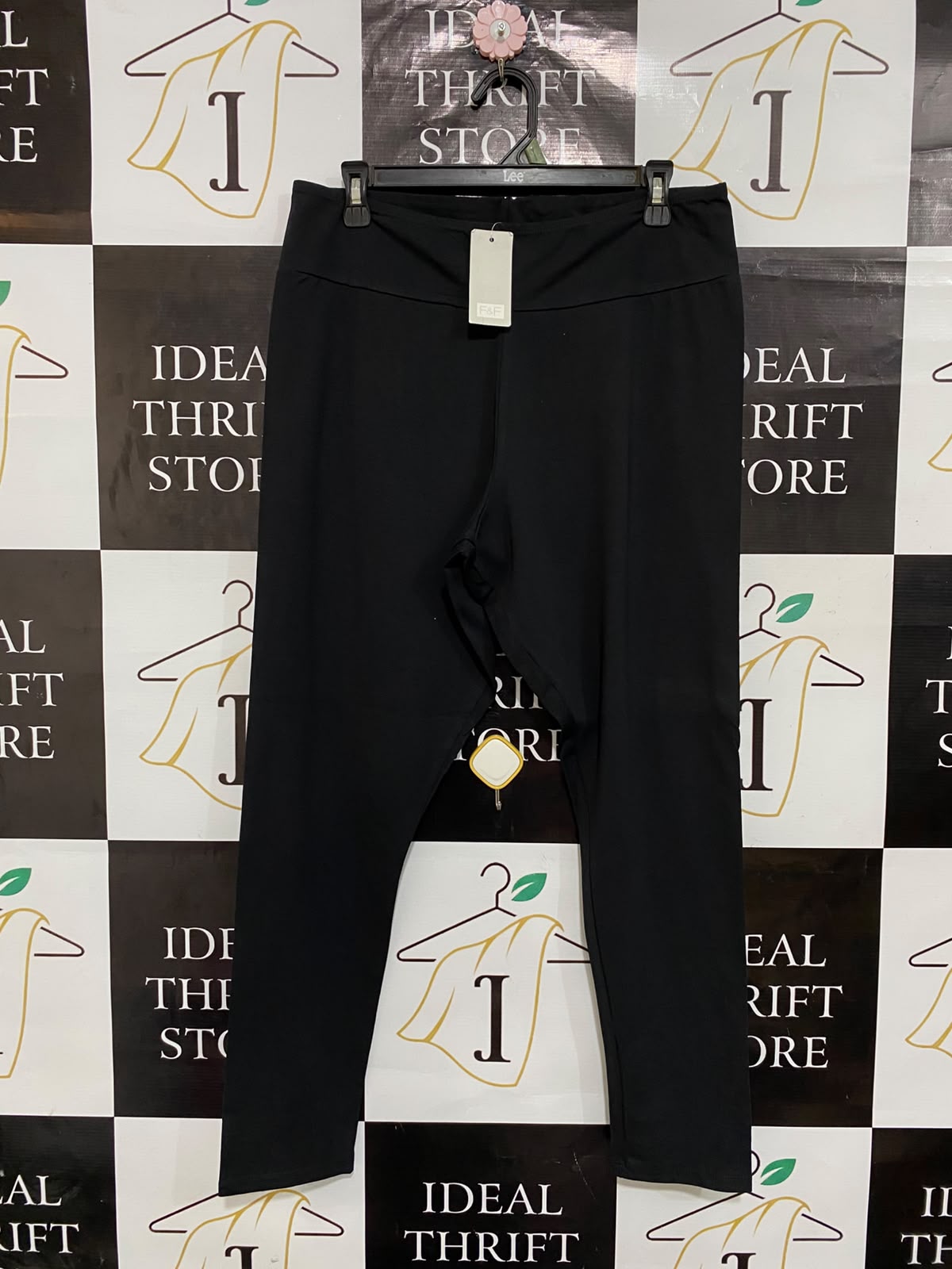 F&F |L| WAIST 32| A26| CLASSIC BLACK ACTIVEWEAR LEGGINGS CASUAL PANTS