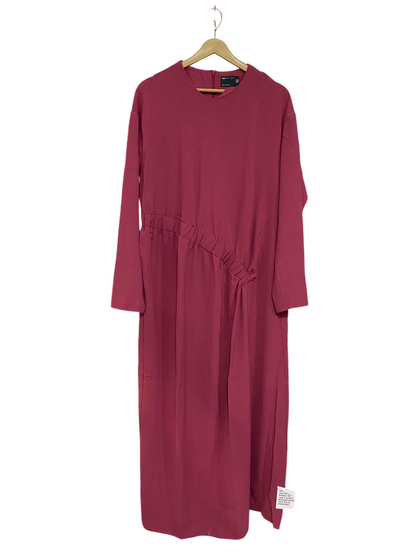 ASOS |M| BUST 21|A27| MAUVE / BERRY LONG-SLEEVE GATHERED WAIST MIDI DRESS