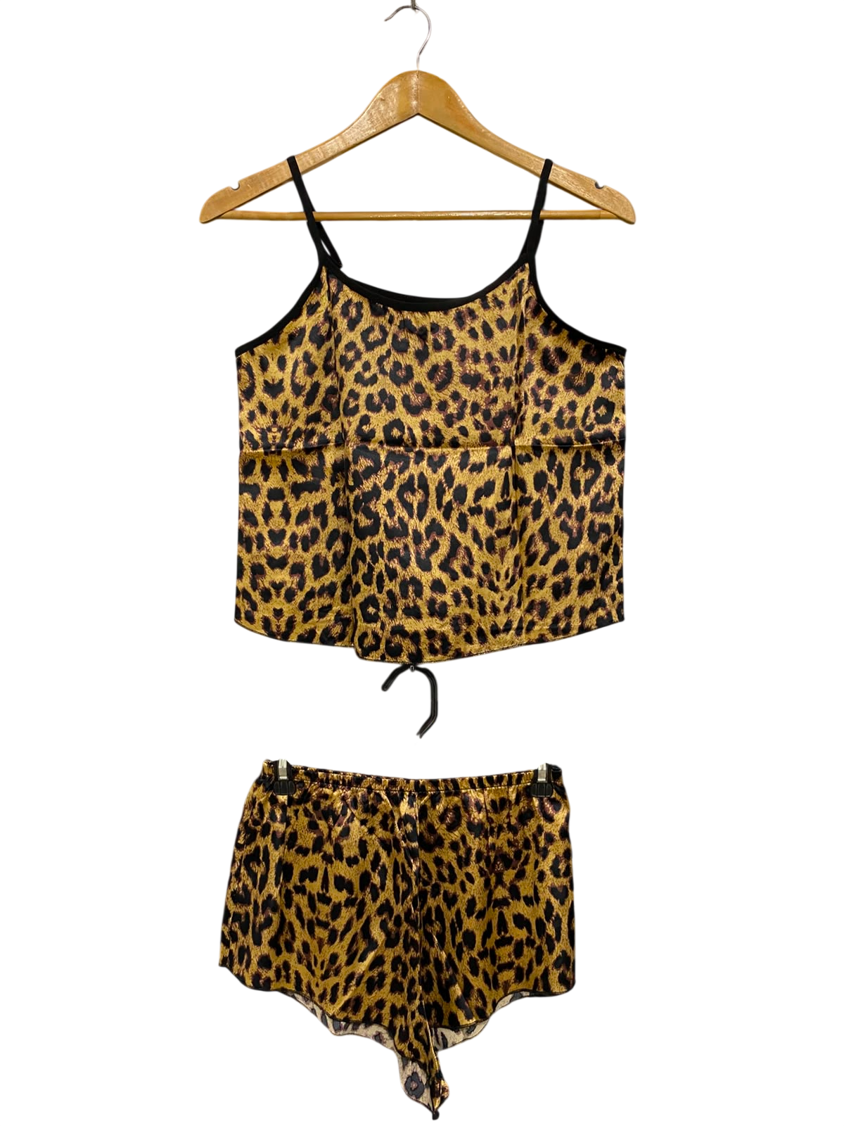 |S| A27| LEOPARD PRINT SATIN CAMI TOP & SHORTS LOUNGE & SLEEPWEAR SET