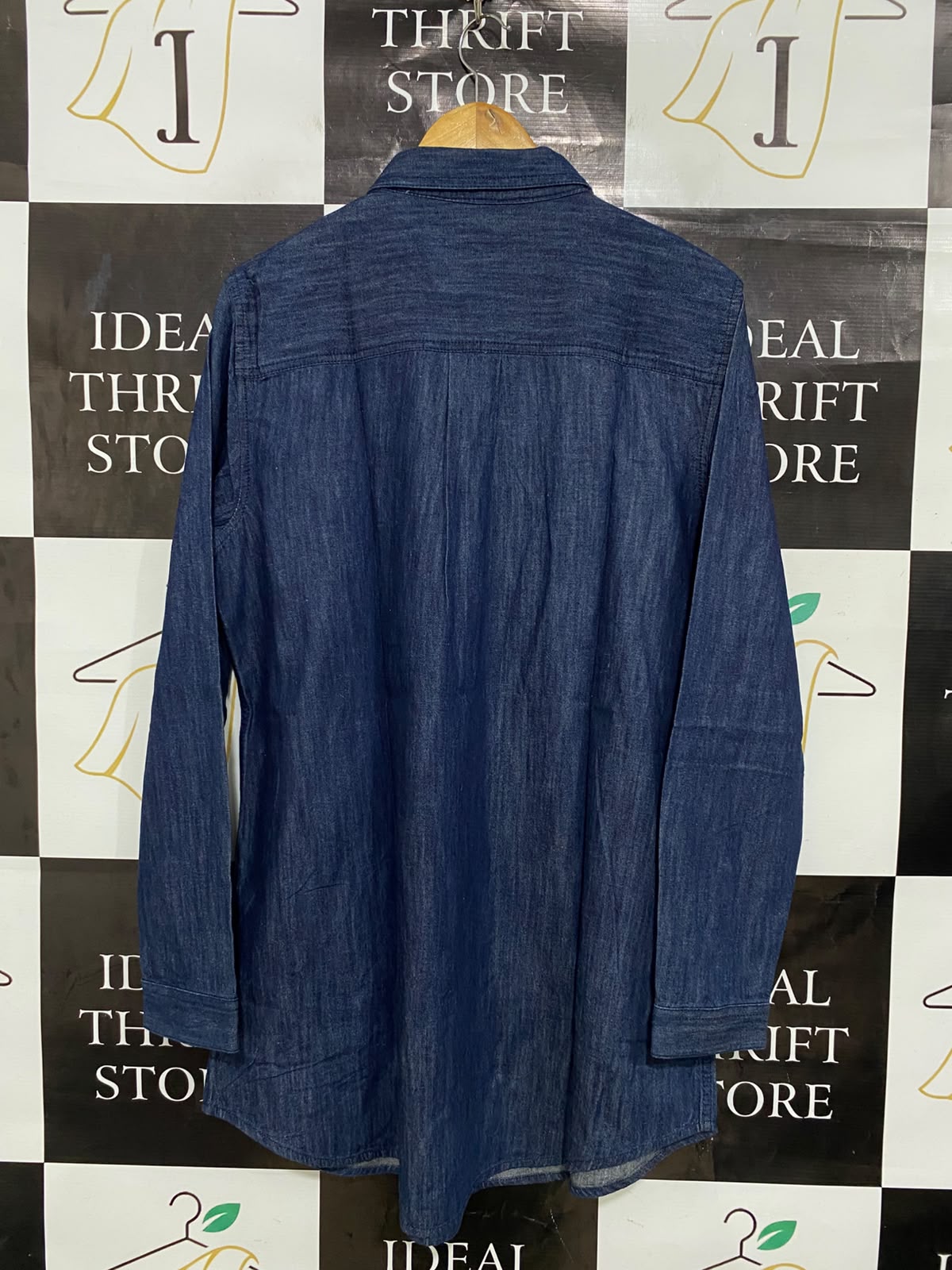 M&S |L| BUST 18| A28| CLASSIC BLUE DENIM COLLARED LONG-SLEEVE SHIRT DRESS / TUNIK