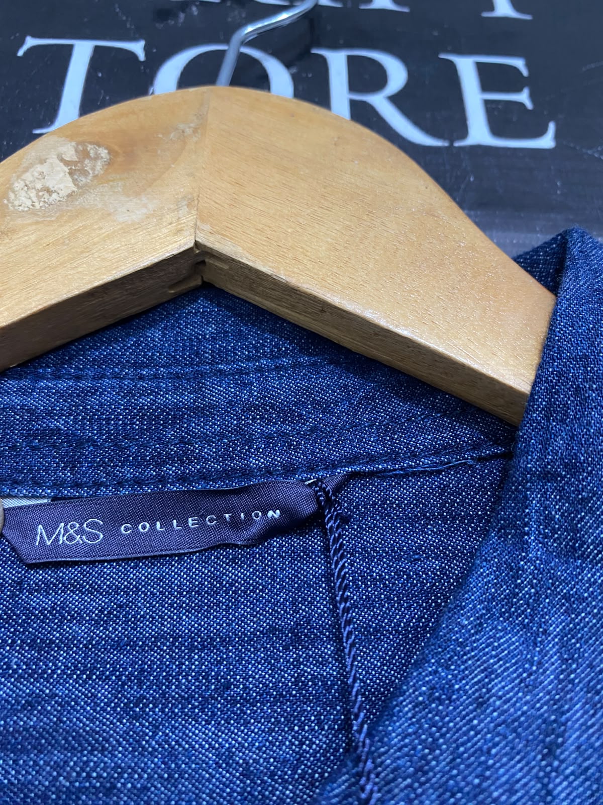 M&S |L| BUST 18| A28| CLASSIC BLUE DENIM COLLARED LONG-SLEEVE SHIRT DRESS / TUNIK