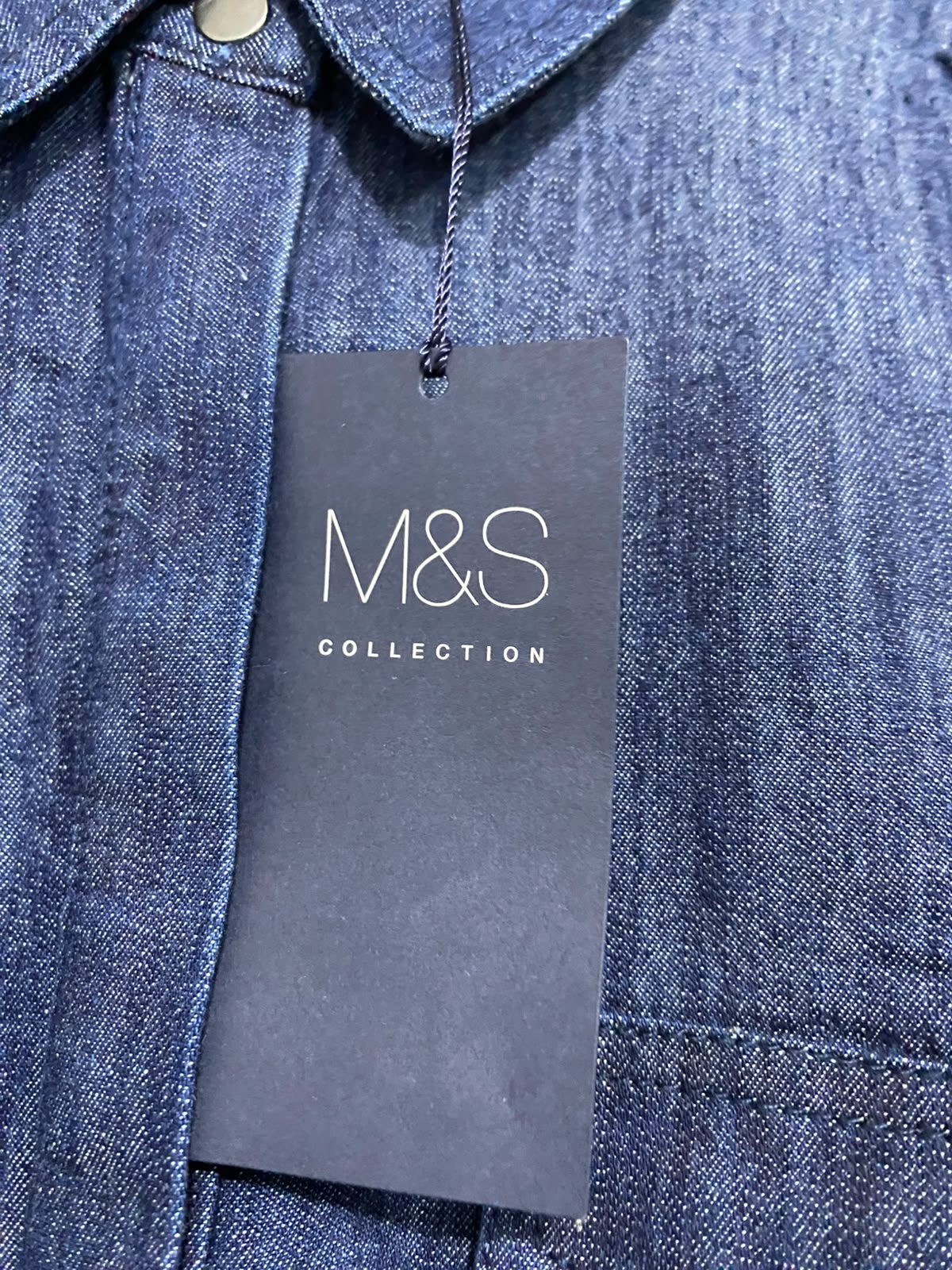 M&S |L| BUST 18| A28| CLASSIC BLUE DENIM COLLARED LONG-SLEEVE SHIRT DRESS / TUNIK