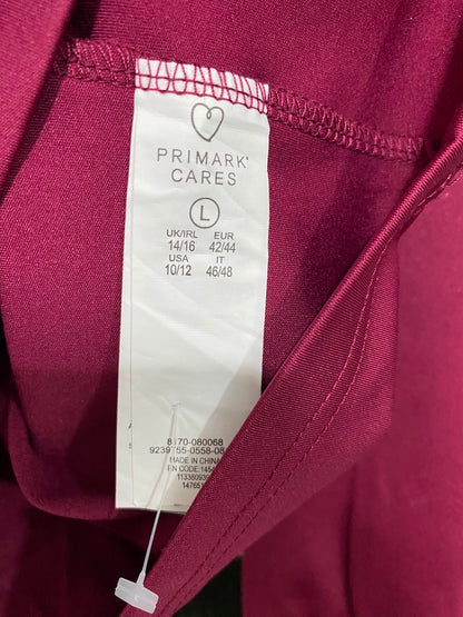 PRIMARK CARES |L| BUST 22| A28| BERRY PINK HALF-ZIP ATHLETIC LONG-SLEEVE TOP WITH THUMBHOLE CUFFS