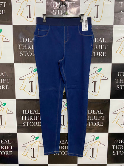 GEORGE |L| WAIST 32| A27| DARK BLUE ROSA HIGH-WAISTED DENIM LEGGINGS