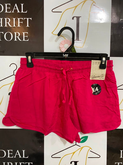 DENIM.CO |S| WAIST 26| A27| VIBRANT HOT PINK DENIM CO. DRAWSTRING LOUNGE SHORTS