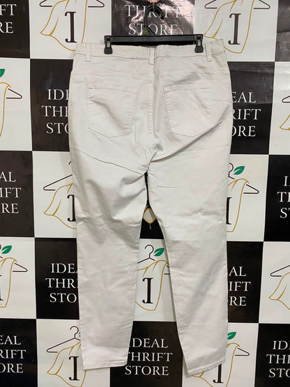 PRIMARK CARES |XL| WAIST 36| A27| OFF-WHITE / LIGHT BEIGE HIGH-RISE SCULPTING SKINNY JEANS