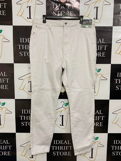 PRIMARK CARES |XL| WAIST 36| A27| OFF-WHITE / LIGHT BEIGE HIGH-RISE SCULPTING SKINNY JEANS