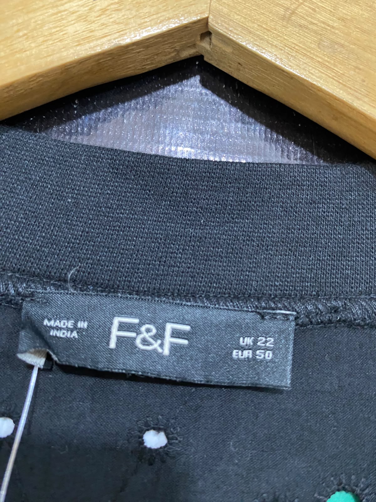 F&F |XL| BUST 24| A27| BLACK BRODERIE ANGLAISE EYELET ZIP-UP BOMBER JACKET