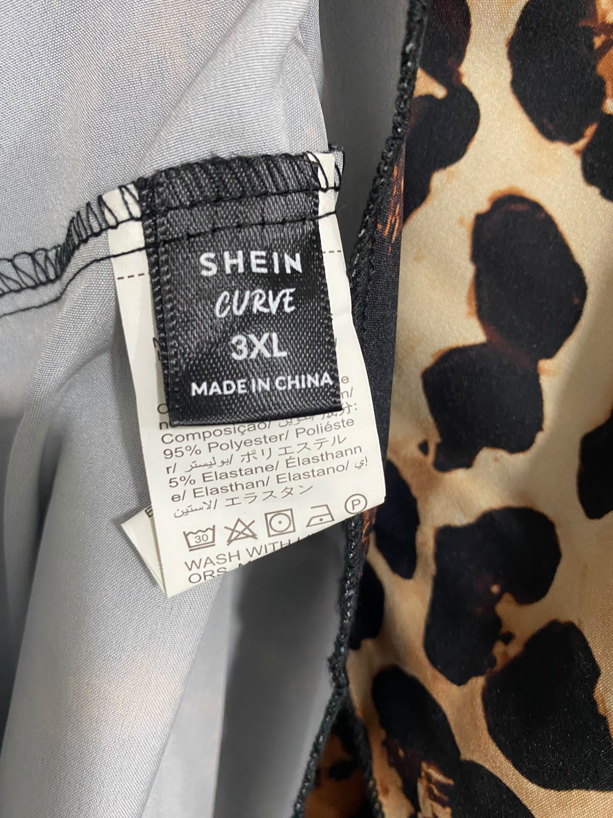SHEIN CURVE |XL| BUST 19| A27| LEOPARD PRINT OMBRE CAPE-STYLE LONG MIDI DRESS
