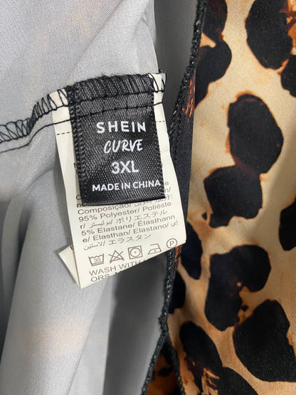 SHEIN CURVE |XL| BUST 19| A27| LEOPARD PRINT OMBRE CAPE-STYLE LONG MIDI DRESS