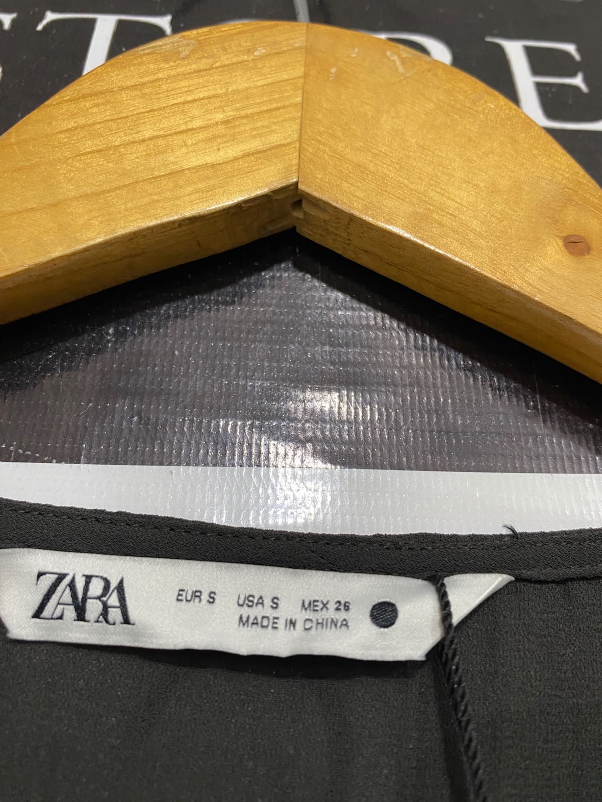 ZARA |S| BUST 20| A27| ELEGANT BLACK TIE-WAIST LONG-SLEEVE MIDI DRESS