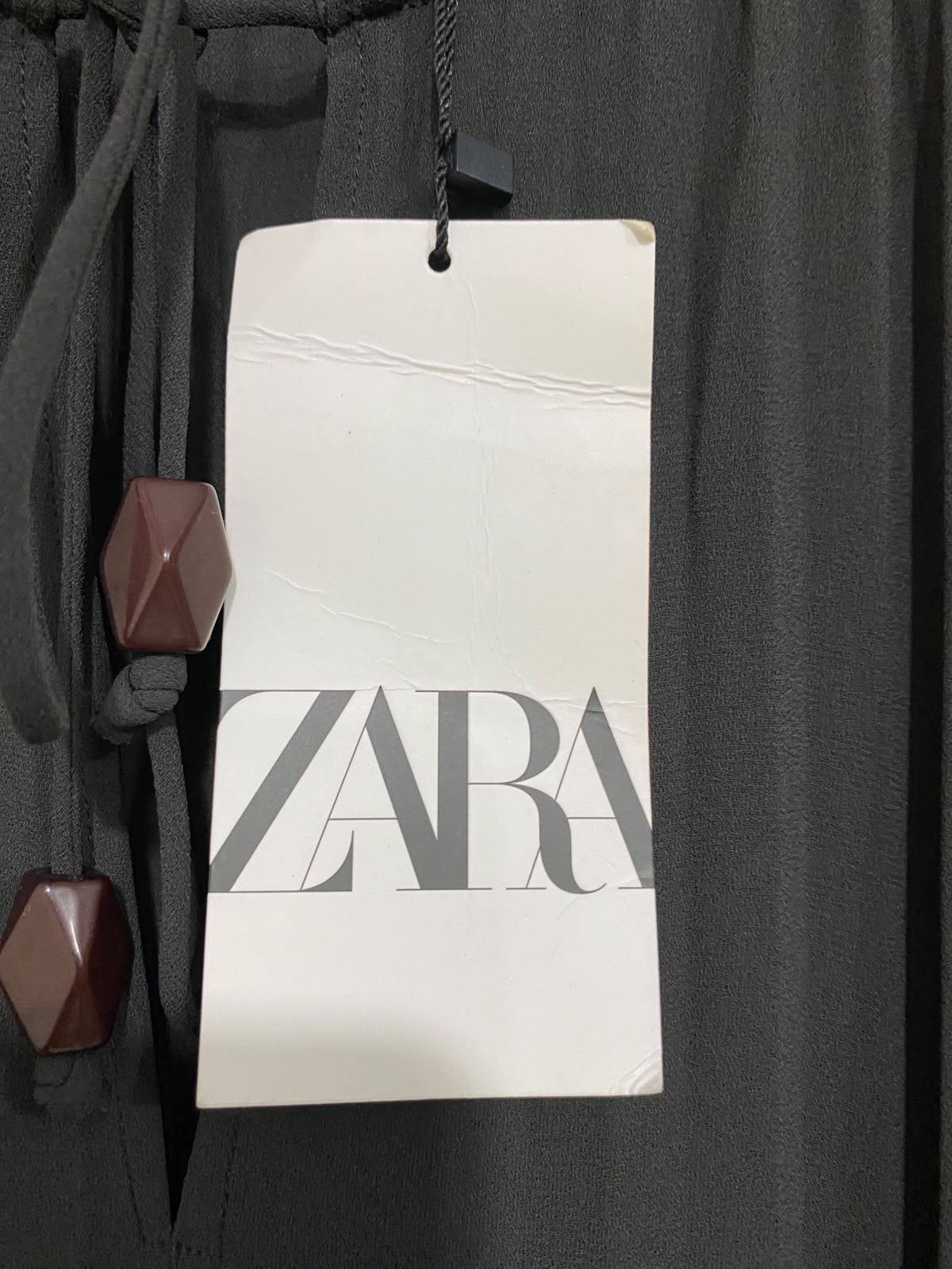 ZARA |S| BUST 20| A27| ELEGANT BLACK TIE-WAIST LONG-SLEEVE MIDI DRESS