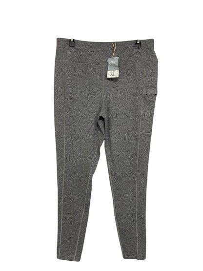 CRANE |XL| WAIST 32| A28| GREY HEATHERED HIGH-WAISTED POCKET ATHLETIC LEGGINGS
