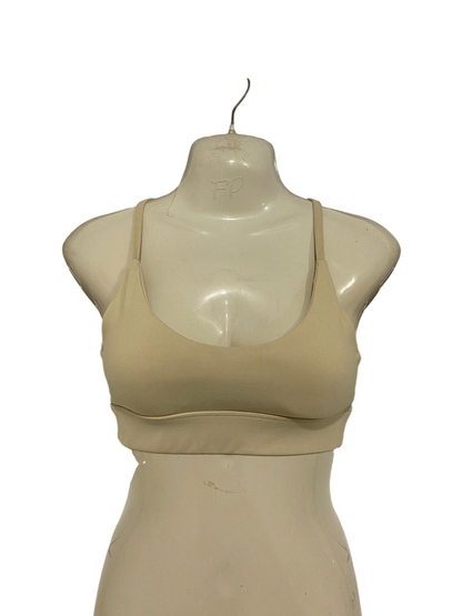 EMERSE |XS| BUST 13| A28| NUDE BEIGE SCOOP-NECK ATHLETIC SPORTS BRA / CROP TOP
